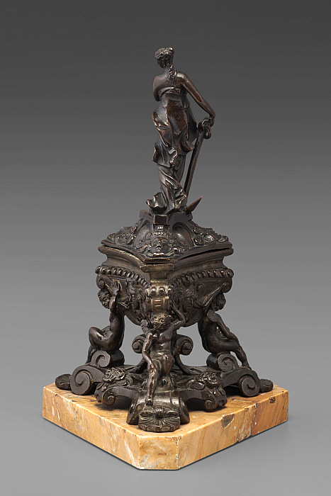 Bronze Inkwell with Figure of Hope Slider Image 2